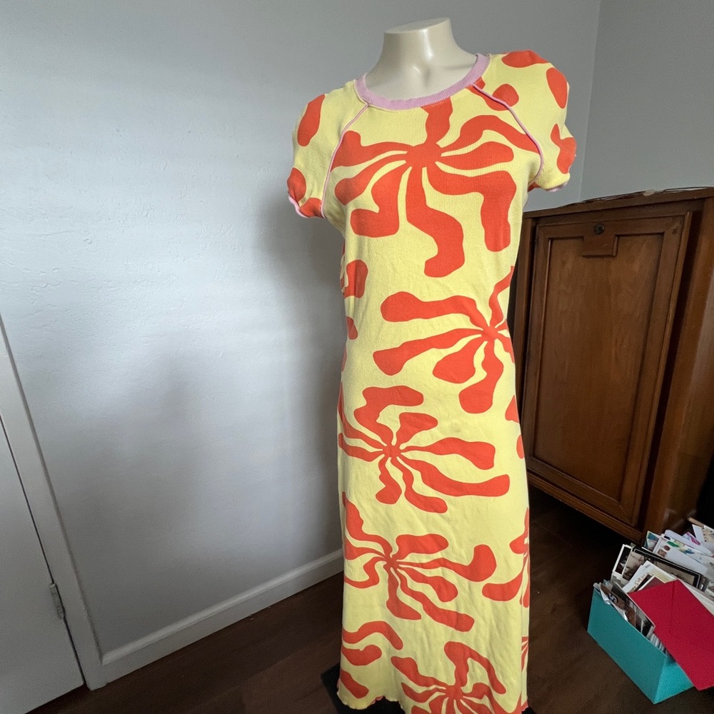 Floral Yellow and Orange Maxi Dress